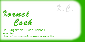 kornel cseh business card