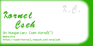 kornel cseh business card